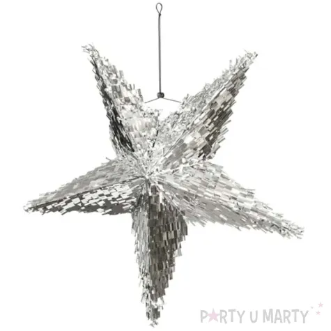 xx piniata skladana gwiazda 68x68x30cm srebrny