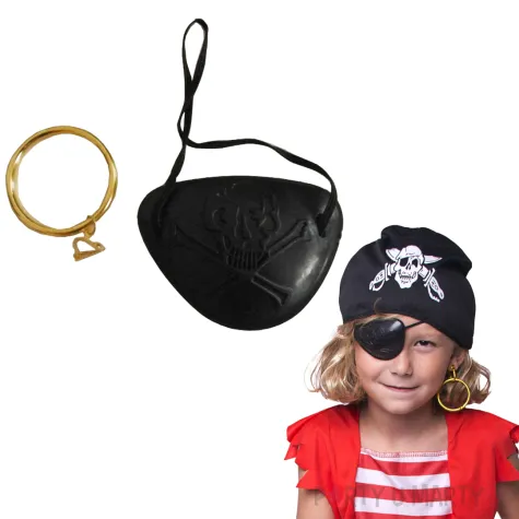 xx piracka przepaska na oko i kolczyk