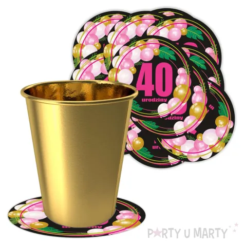 xx podkladki pap 40 urodziny roz baloniki