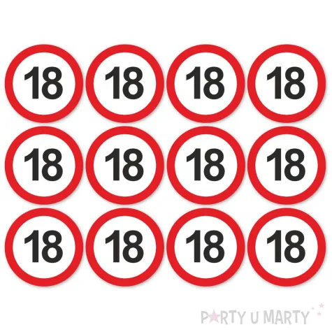 xx podkladki papierowe 18 urodziny traffic birthday 9 5 cm 12 szt