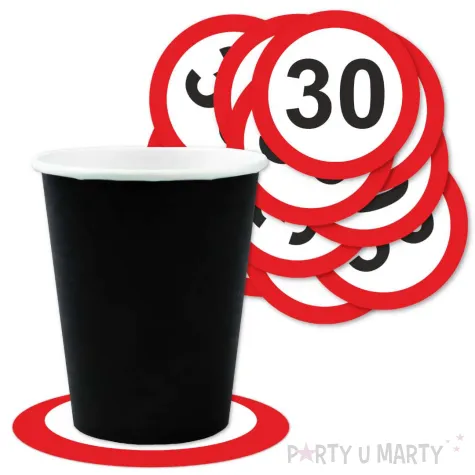 xx podkladki papierowe 30 urodziny traffic birthday 9 5 cm 12 szt