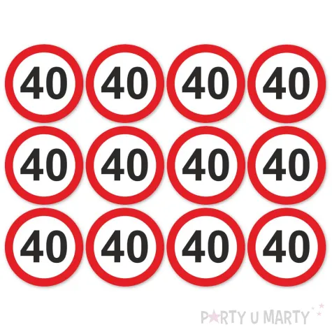 xx podkladki papierowe 40 urodziny traffic birthday 9 5 cm 12 szt