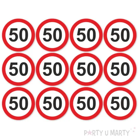 xx podkladki papierowe 50 urodziny traffic birthday 9 5 cm 12 szt