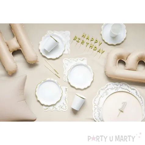 xx podkladki pod talerze zloty ornament 35 5 cm biale 1 op 6 szt