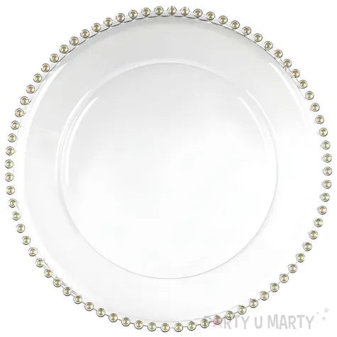 xx podtalerz z perlami transparentny srednica ok 32 cm
