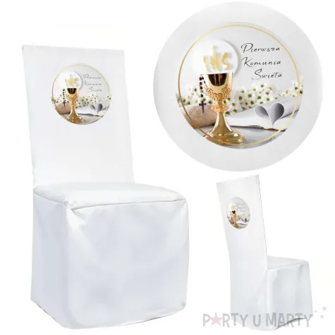 xx pokrowiec na krzeslo komunia kielich z biblia