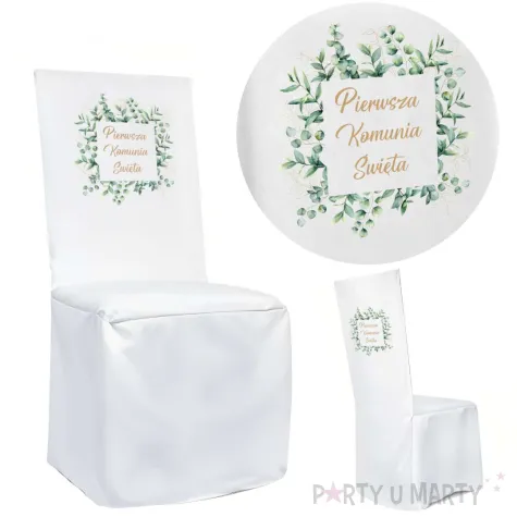 xx pokrowiec na krzeslo komunia kwadratowy eukaliptus