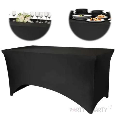 xx pokrowiec na stol bankietowy 183x76x74 cm czarny