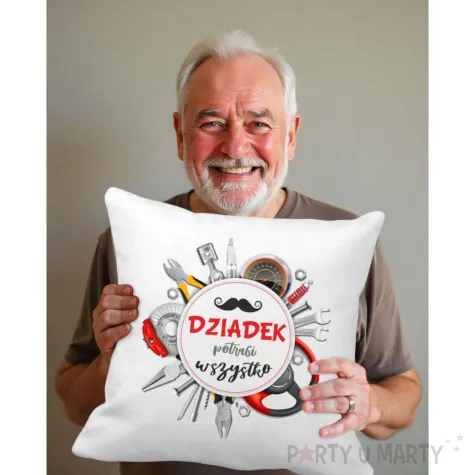 xx poszewka na poduszke dziadek potrafi wszystko 40 x 40 cm