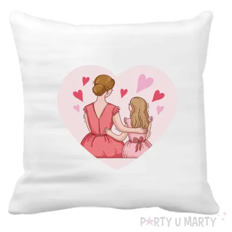xx poszewka na poduszke mama w serduszkach