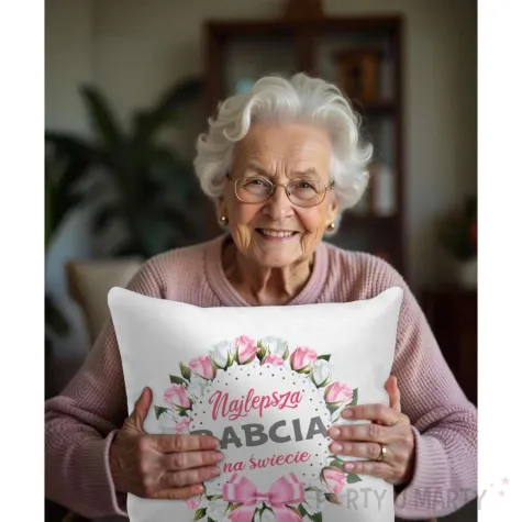 xx poszewka na poduszke najlepsza babcia na swiecie 40 x 40 cm