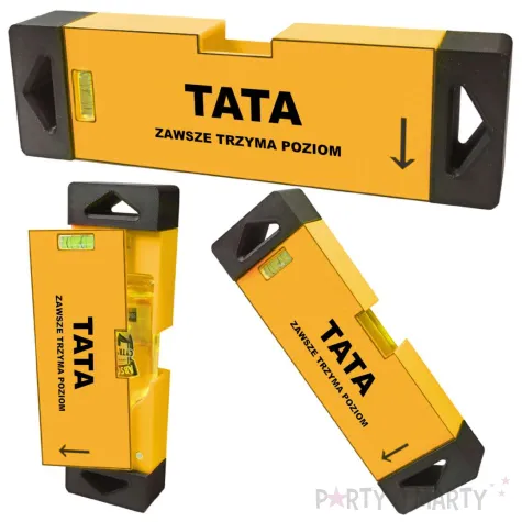 xx poziomica 3d tata zawsze trzyma poziom zolty