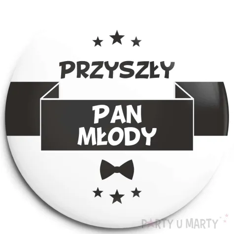 xx przypinka kawalerski przyszly pan mlody bialy