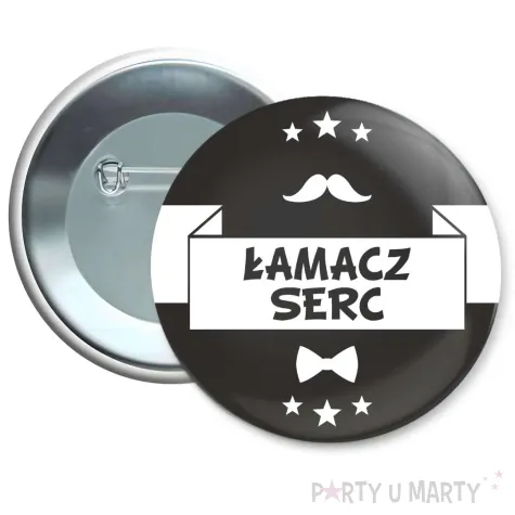 xx przypinka lamacz serc czarna