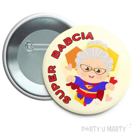 xx przypinka super babcia