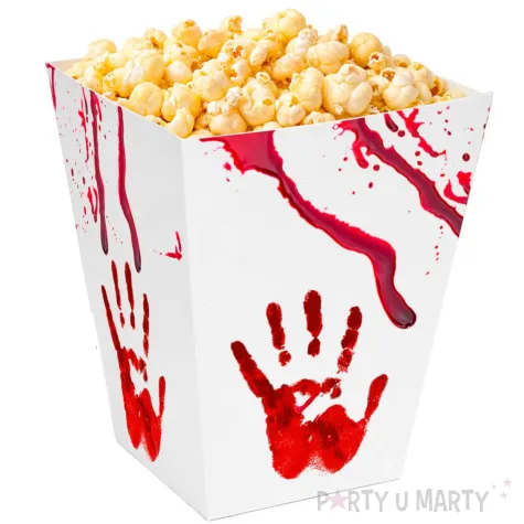 xx pudelka na popcorn halloween krwawa reka