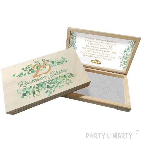 xx pudelko drewniane 25 rocznica slubu