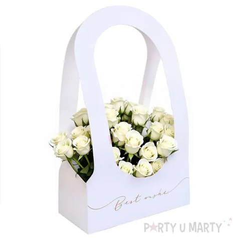 xx pudelko na kwiaty flowerbox best wishes 21 6 x 11 7 x 38 5 cm bialy