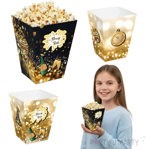 xx pudelko na popcorn szampanski nowy rok