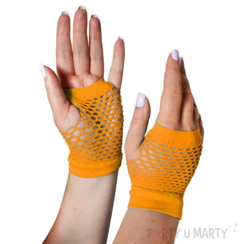 xx rekawiczki siateczkowe neon 2 szt pomaranczow