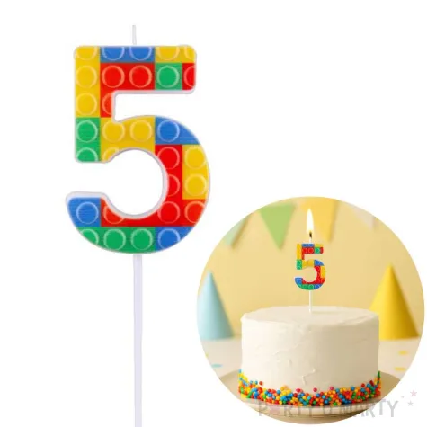 xx sc22 wieczka piker klocki cyferka 5 wielokolorowa 10 5x3 5 cm