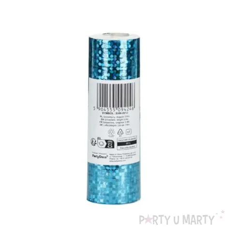 xx serpentyny holograficzne jasny niebieski 3 8 m 1 op 18 szt