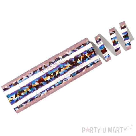 xx serpentyny holograficzne jasny rozowy 3 8 m 1 op 18 szt