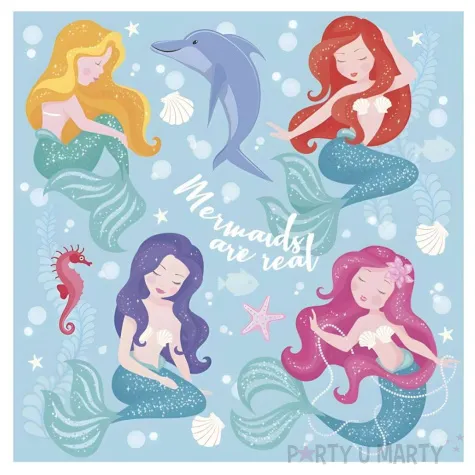 xx serwetki pap pastel mermaids 33x33 cm 20 szt