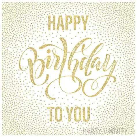xx serwetki papierowe happy birthday dotted gold 33 x 33 cm 20 szt