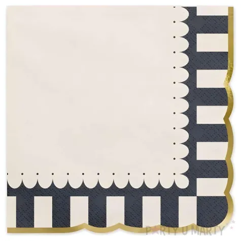 xx serwetki ze zlotym brzegiem 33x33 mix 1 op 12 szt