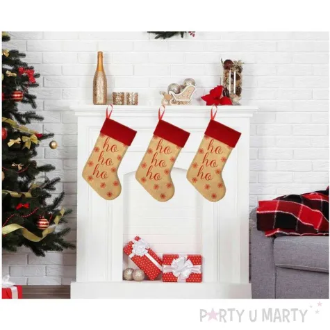 xx skarpeta swiateczna z juty ho ho ho 46 cm