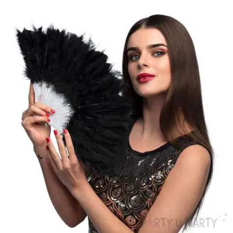 xx stai wachlarz flapper czarny