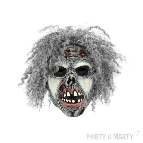 xx stam maska lateksowa szalony zombie z wlosami