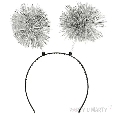 xx stao opaska tinsel srebrne pompony