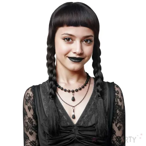 xx stap peruka czarne warkocze z grzywka rozm uniw