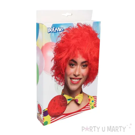 xx stap peruka klaun kedzierzawy czerwona