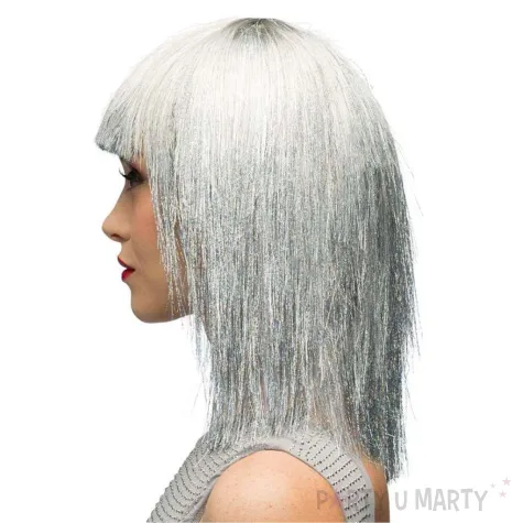 xx stap peruka srebrna z grzywka