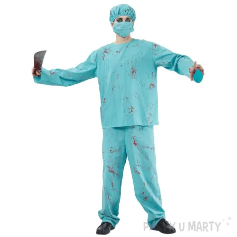 xx stdo zestaw dla doroslych chirurg zombie bluzka spodnie czepek maska rozm 56