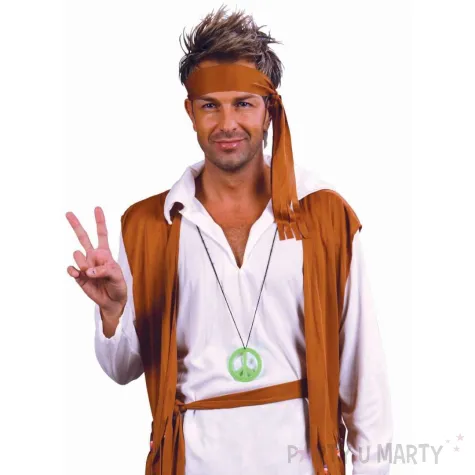 xx stdo zestaw dla doroslych hipis opaska bluzka z kamizelka spodnie pasek rozm 52