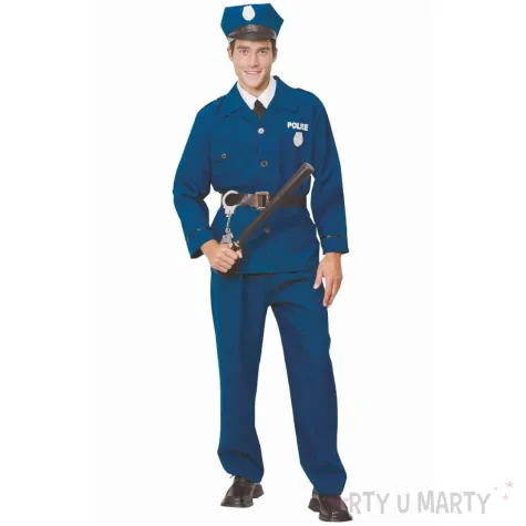 xx stdo zestaw dla doroslych policjant koszula spodnie pasek czapka kolnierzyk z krawatem r