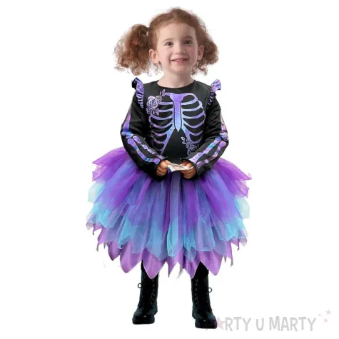 xx stdz stroj dla dzieci blyszczacy kosciotrup sukienka rozm 92 104 cm