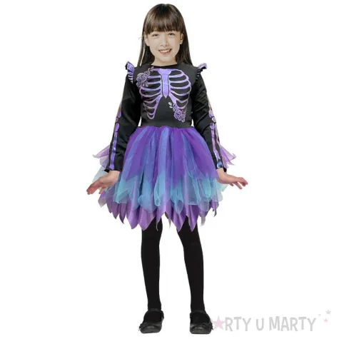 xx stdz stroj dla dzieci fioletowy kosciotrup sukienka rozm 130 140 cm
