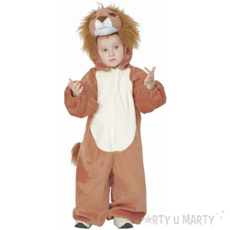 xx stdz stroj dla dzieci lew kombinezon z kapturem i ogonem rozm 92 104 cm