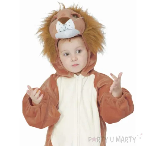 xx stdz stroj dla dzieci lew kombinezon z kapturem i ogonem rozm 92 104 cm
