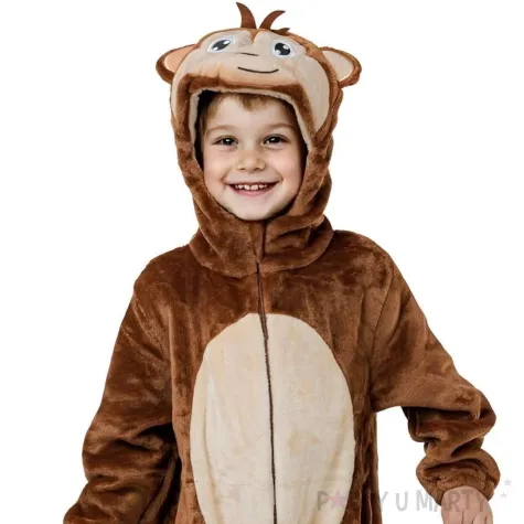 xx stdz stroj dla dzieci malpka kombinezon z kapturem rozm 92 104 cm