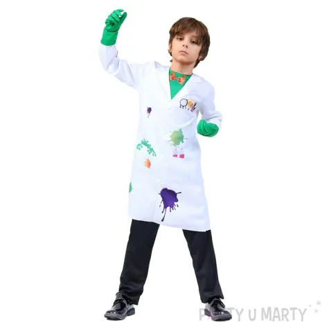 xx stdz stroj dla dzieci szalony naukowiec plaszcz rozm 110 120 cm