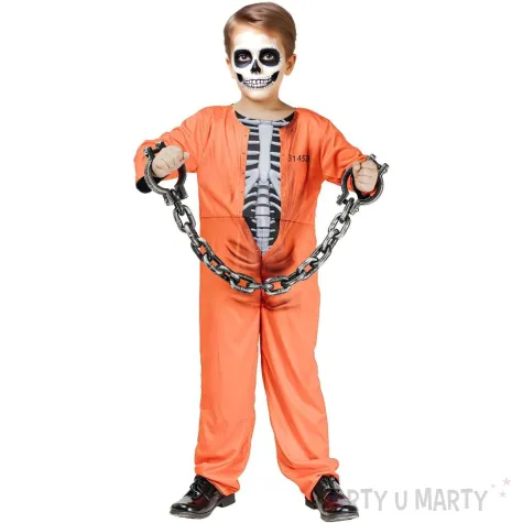 xx stdz stroj dla dzieci wiezienny kosciotrup dwustronny kombinezon rozm 130 140 cm