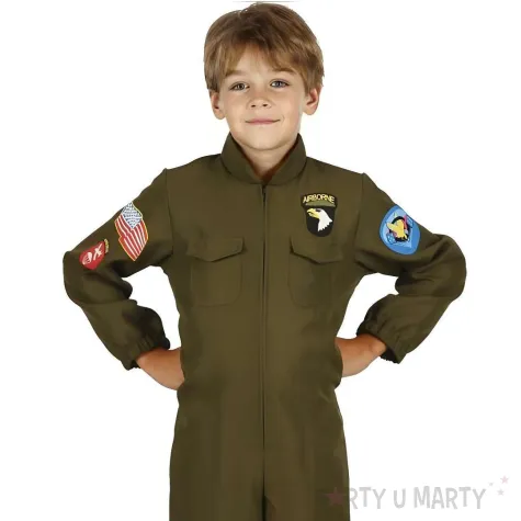 xx stdz stroj dla dzieci zielony pilot kombinezon rozm 120 130 cm