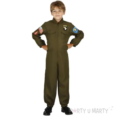 xx stdz stroj dla dzieci zielony pilot kombinezon rozm 130 140 cm