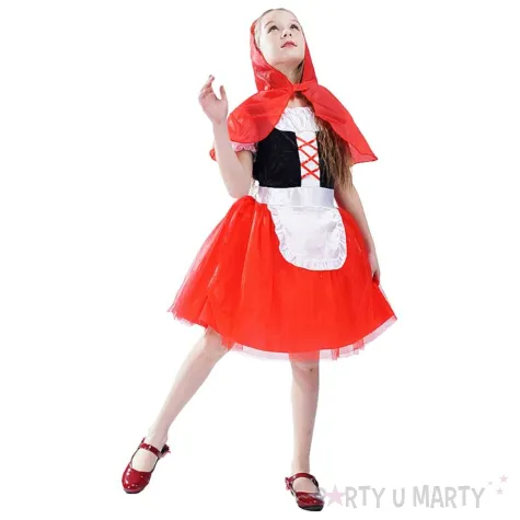 xx stdz zestaw dla dzieci dziewczynka w czerwonym kapturze sukienka peleryna z kapturem rozm